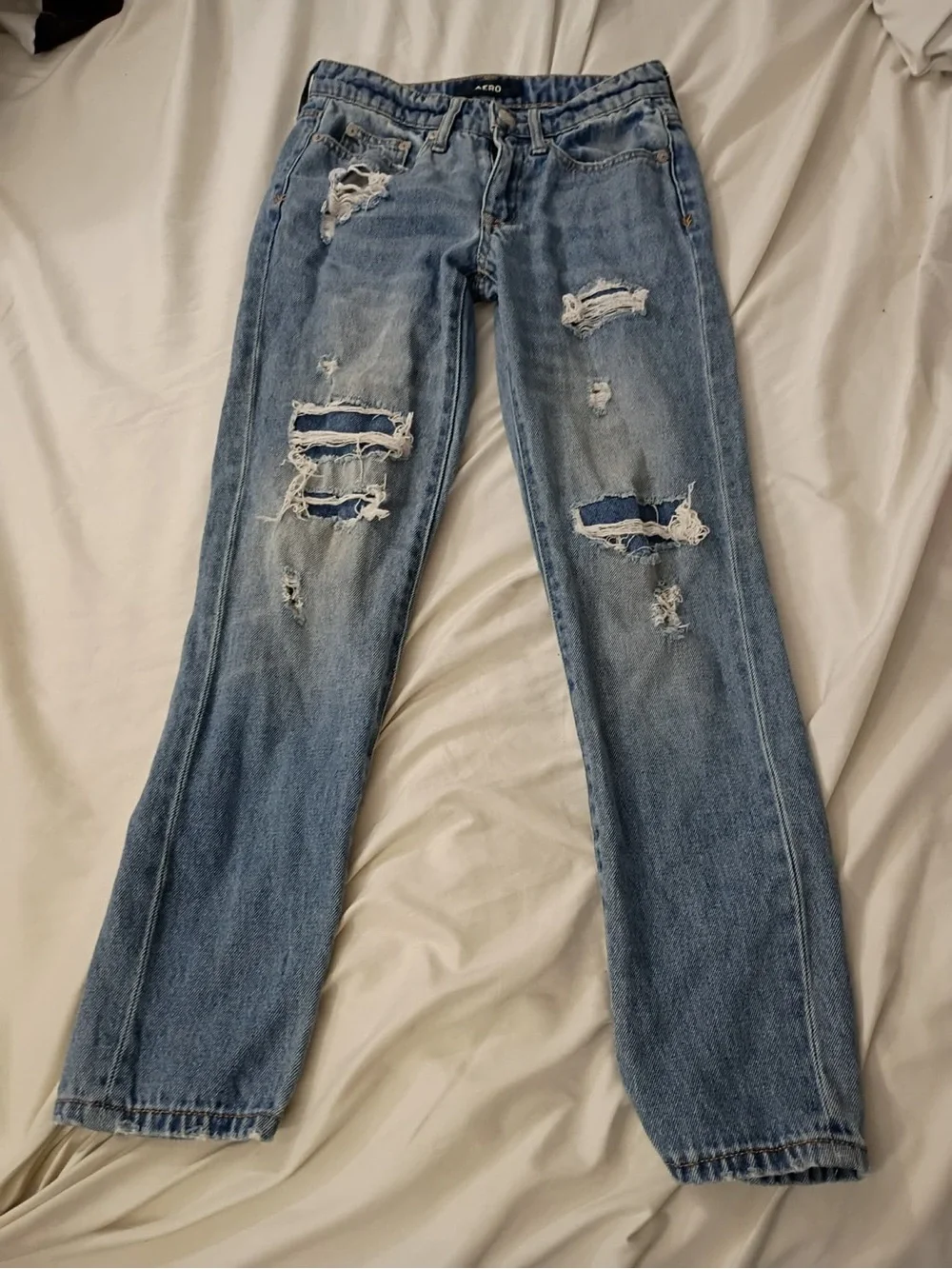 Aeropostale Light Blue Distressed Boyfriend Jeans